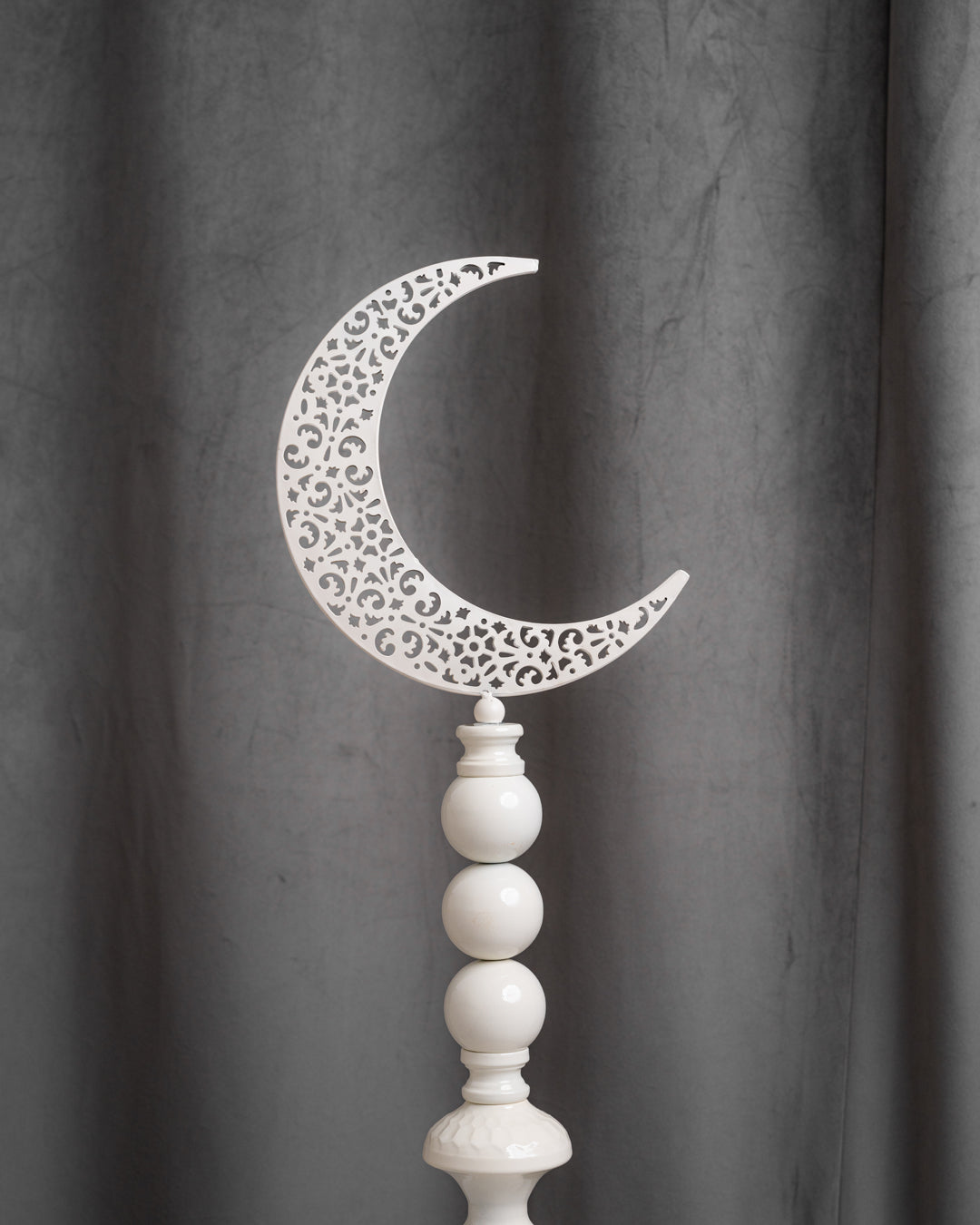 ستاند هلال رمضان معدن أبيض