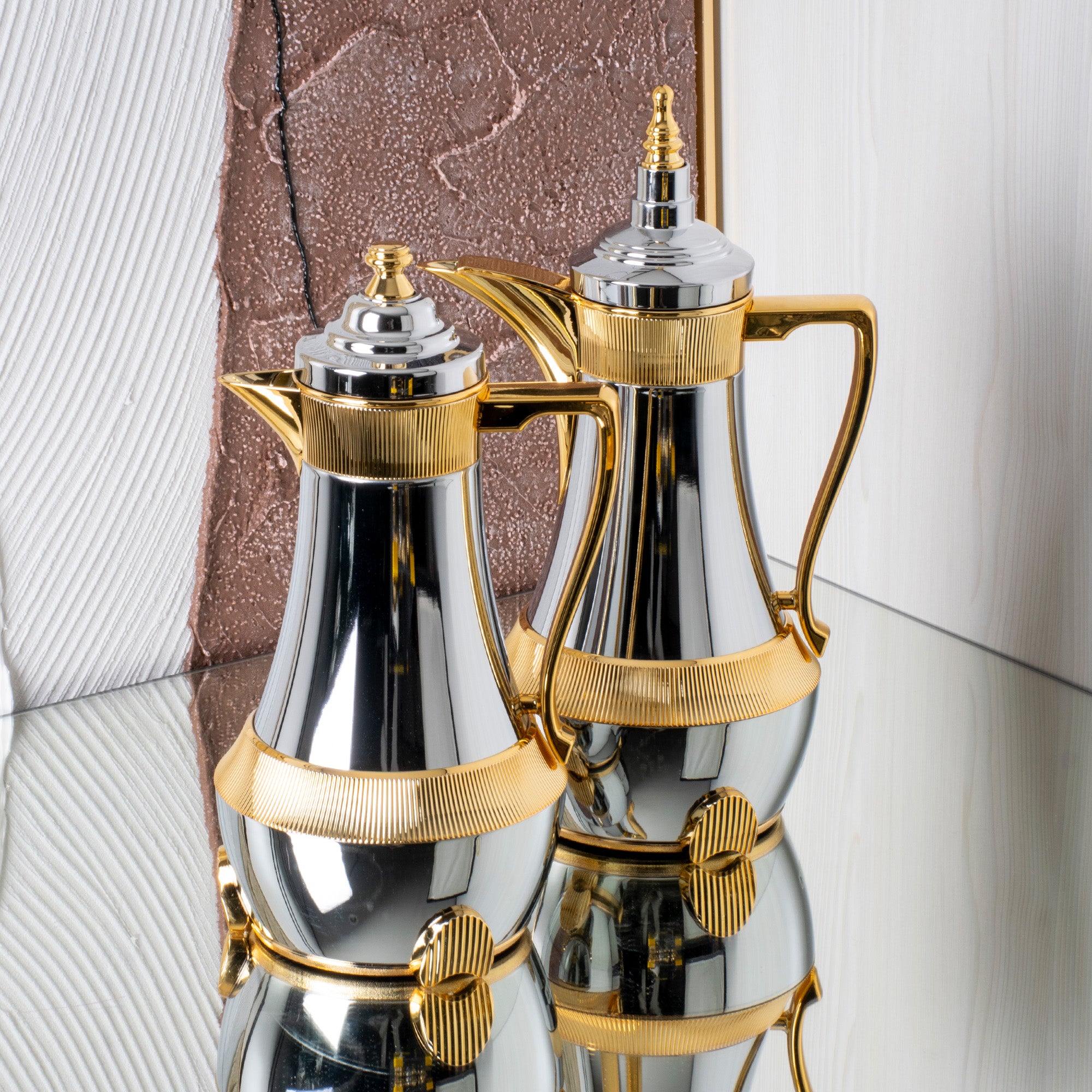 طقم مطارات شاي وقهوة- لامع